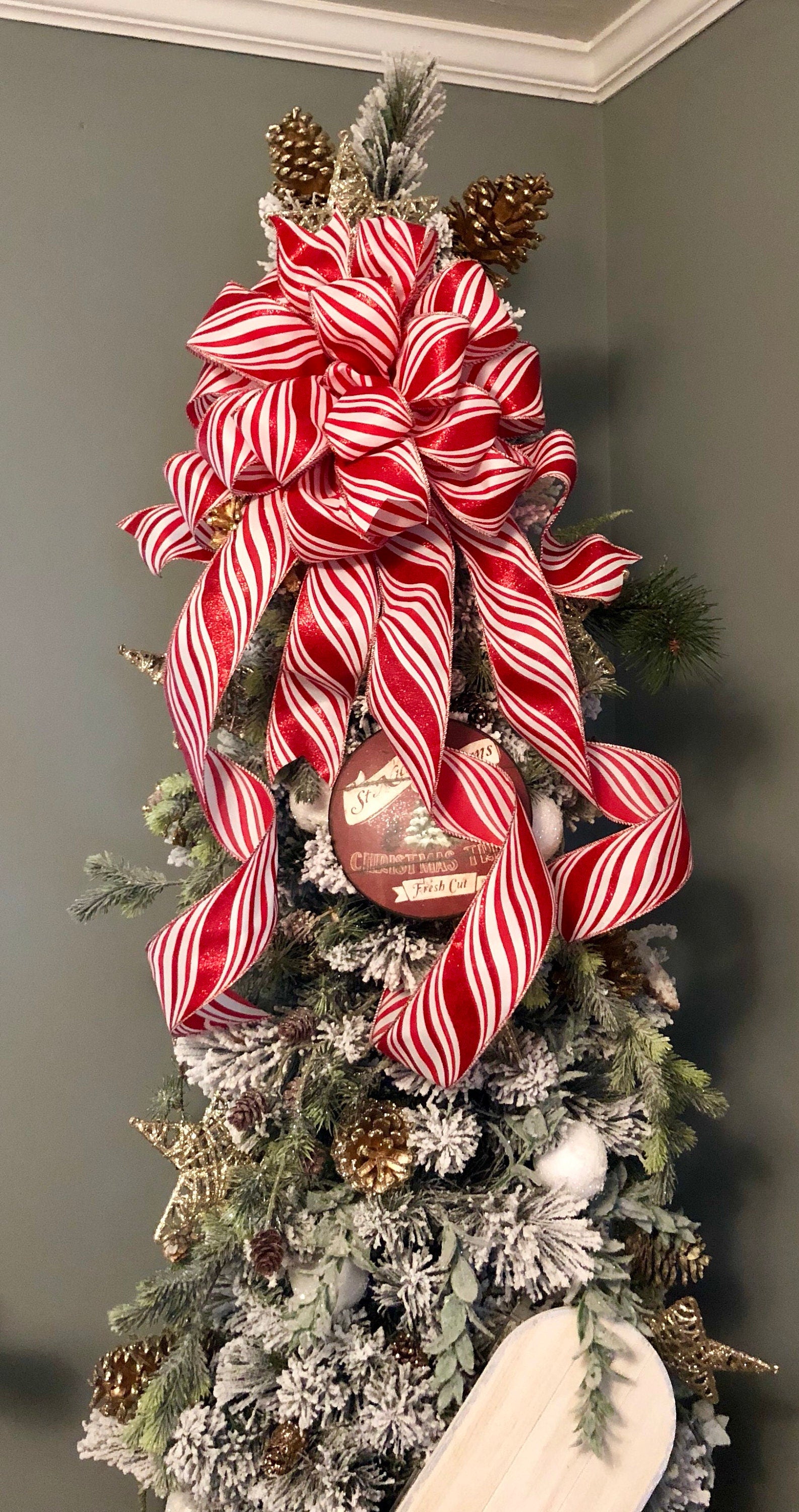 Peppermint Christmas Tree Topper,candy Cane Christmas Tree Topper