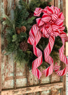 The Peppermint Patty Red and White Christmas Tree topper bow~bow with long streamers~mailbox bow~bow for wreaths~XL bow for christmas tree