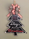 Countdown To Christmas Chalkboard Wood Door Hanger~Christmas tree door hanger~days to christmas wall plaque~christmas wreath for door