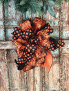 The Elvira Black and Orange Halloween Spiderweb Bow~bow for wreaths~lantern bow~mailbox bow~polka dot bow~spooky bow~creepy bow~spider bow