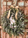 The Karen Winter Woodland Iced Christmas Wreath For Front Door~Snowy Church Wreath~Rustic Farmhouse wreath~Cabin decor~Xmas Wreath