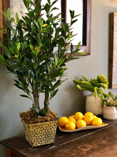 The Zoe Faux Olive Bush, Tabletop olive tree, home Office decor~silk olive tree~Mantle tree, farmhouse decor~large silk flower for table