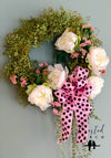 The Kinsley Peony Spring Valentine Wreath for front door~farmhouse wreath~rustic cabin wreath~bridal wreath~wedding wreath