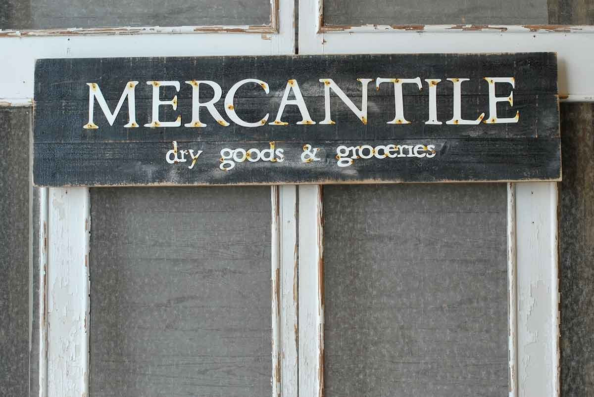 Vintage Style Mercantile Large Wood Sign~XL black distressed farmhouse rustic sign~Kitchen sign~Merchant sign~dry goods kitchen decor