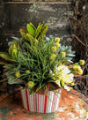 The Frieda XL Spring Mixed Greenery Centerpiece For Table~All season natural green succulent arrangement~rustic Summer decor~year round