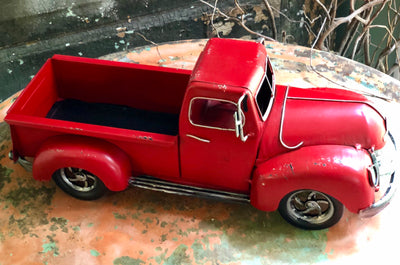 The Winston Vintage Style Red Farmhouse Pickup Truck For Fall & Christmas Decor~Minature Pickup Truck for flowers, display decor~old truck