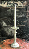 The Windsor 12 Inch Wood Taper & Pillar Candlestick Holder~Cream and gold candle holder~shabby chic decor~Distressed Candle Stand