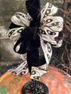 The Imhotep Black & Tan Halloween Mummy Bow for Wreaths and Lanterns~Spooky bow for mailbox~All hallows eve~halloween decor~Swag bow~scary