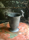 White & Grey Stag Urn Metal Container~Christmas decor~rustic cabin decor~Xmas decor~Reindeer metal contianer for florals~Cottage decor