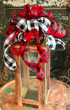 The Buffalo Bill Red Black & White Buffalo Check bow for lanterns and wreaths~mailbox bow~fall football bow~home decor~fall decor~swag bow