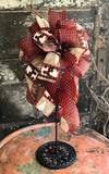 The Hannah Red & Black Check Christmas Bow For Wreaths