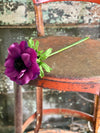 Real Touch Anemone Faux Stem, Purple Anemone, Orange Anemone, Silk flower stem, artificial flower stem, craft supply, wedding flower