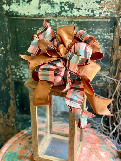 The Louise Copper & Teal Fall Bow