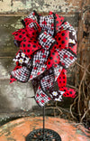 The June Red Black & White Ladybug Bow