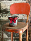Galvanized Round Tin Christmas Planter, Christmas container with ribbon, Farmhouse christmas planter, farmhouse bucket