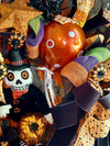 Mr BooJangles Orange Black & White Halloween Wreath