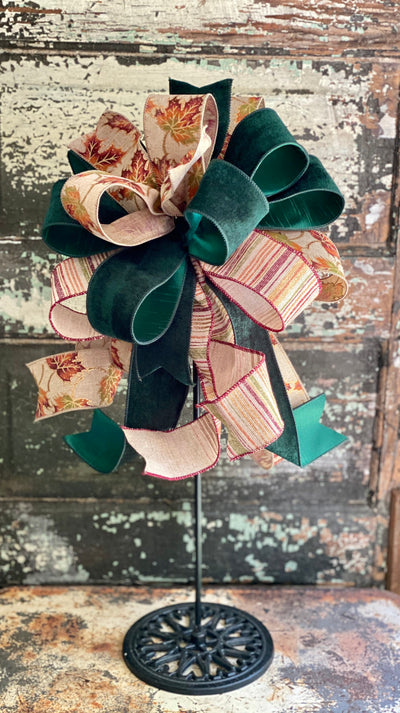 The Andie Orange Plum & Green Fall Bow