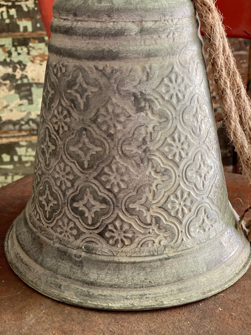 Galvanized Vintage Style Metal Filigree Bell