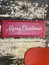 Red Merry Christmas Tin Sign