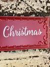 Red Merry Christmas Tin Sign