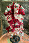 The Christabel Red Black & Tan Vintage Truck Christmas Tree Topper bow
