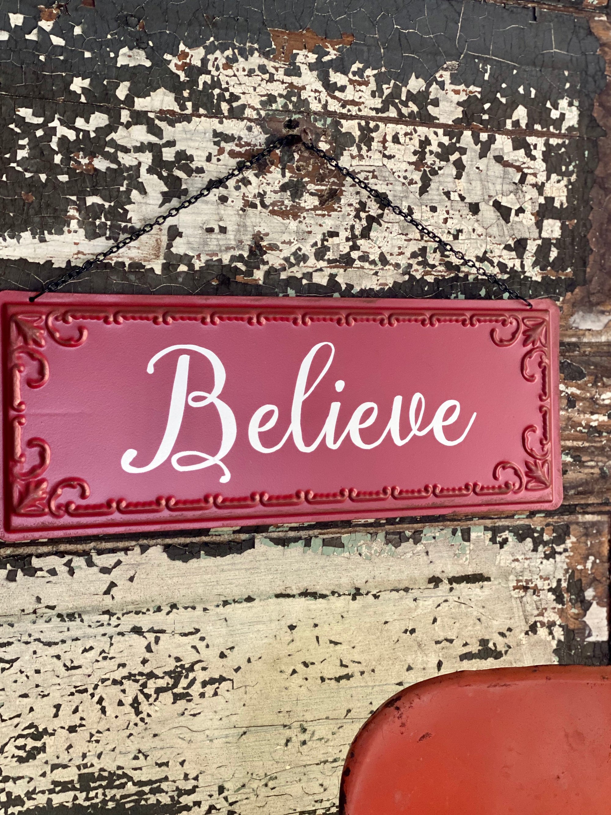 Red Think Sign Believe Sign For Christmas