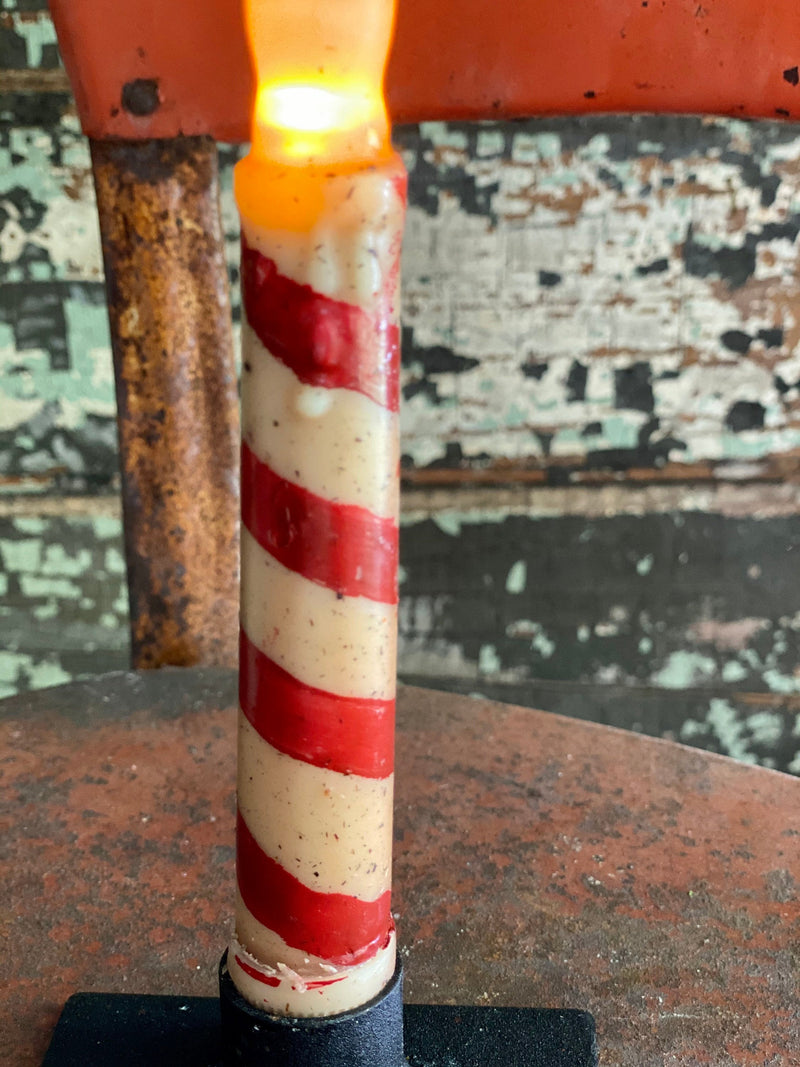 Vintage Style Candy Cane Stripe Taper Candle