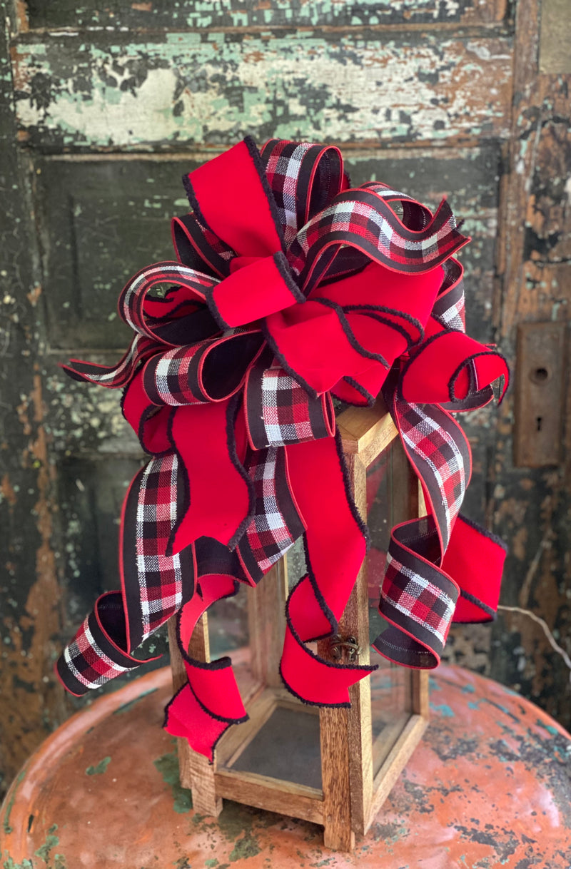 The Parker Red Black & White Plaid Bow