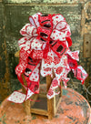 The Frosty Red & White Christmas Tree Topper Bow