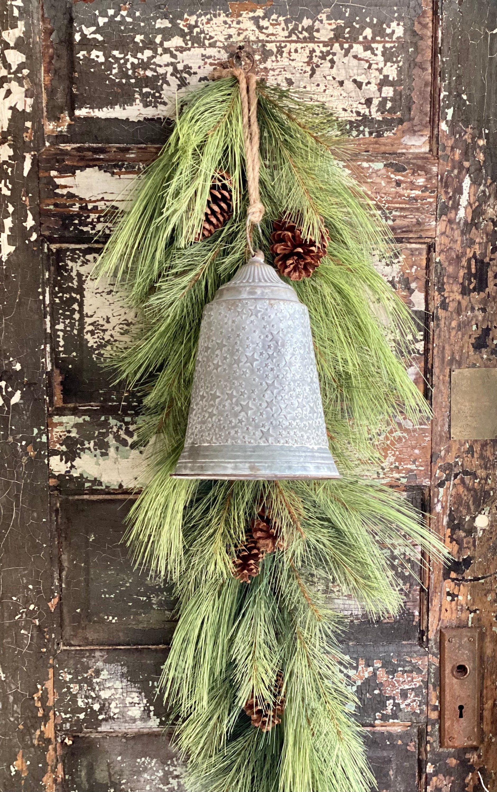 Galvanized Vintage Style Metal Star Bell~Farmhouse Christmas decor~JIn -  Crested Perch