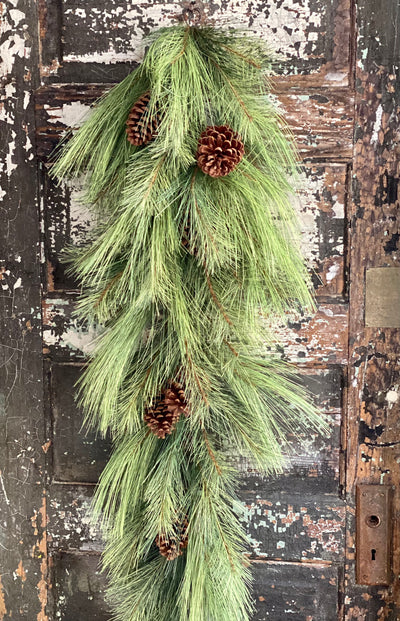 Extra Tall Long Needle Pine Christmas Swag, holiday greenery swag, wreath making supply, winter farmhouse decor, holiday decor