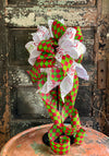 The Merri Red & Green Christmas Bow For Wreaths~Xmas bow for lantern~Glittering Christmas bow~swag bow~Traditional Christmas decor