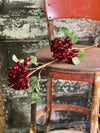 Artificial Red Rose Hips Tall Flower Stem, Christmas florals, Christmas decor, winter decor, Wreath making supply, floral craft