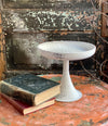 The Kimberly White Distressed Metal Pedestal Stand, 2 sizes available, Farmhouse shabby chic decor, small tray stand, Cottage decor