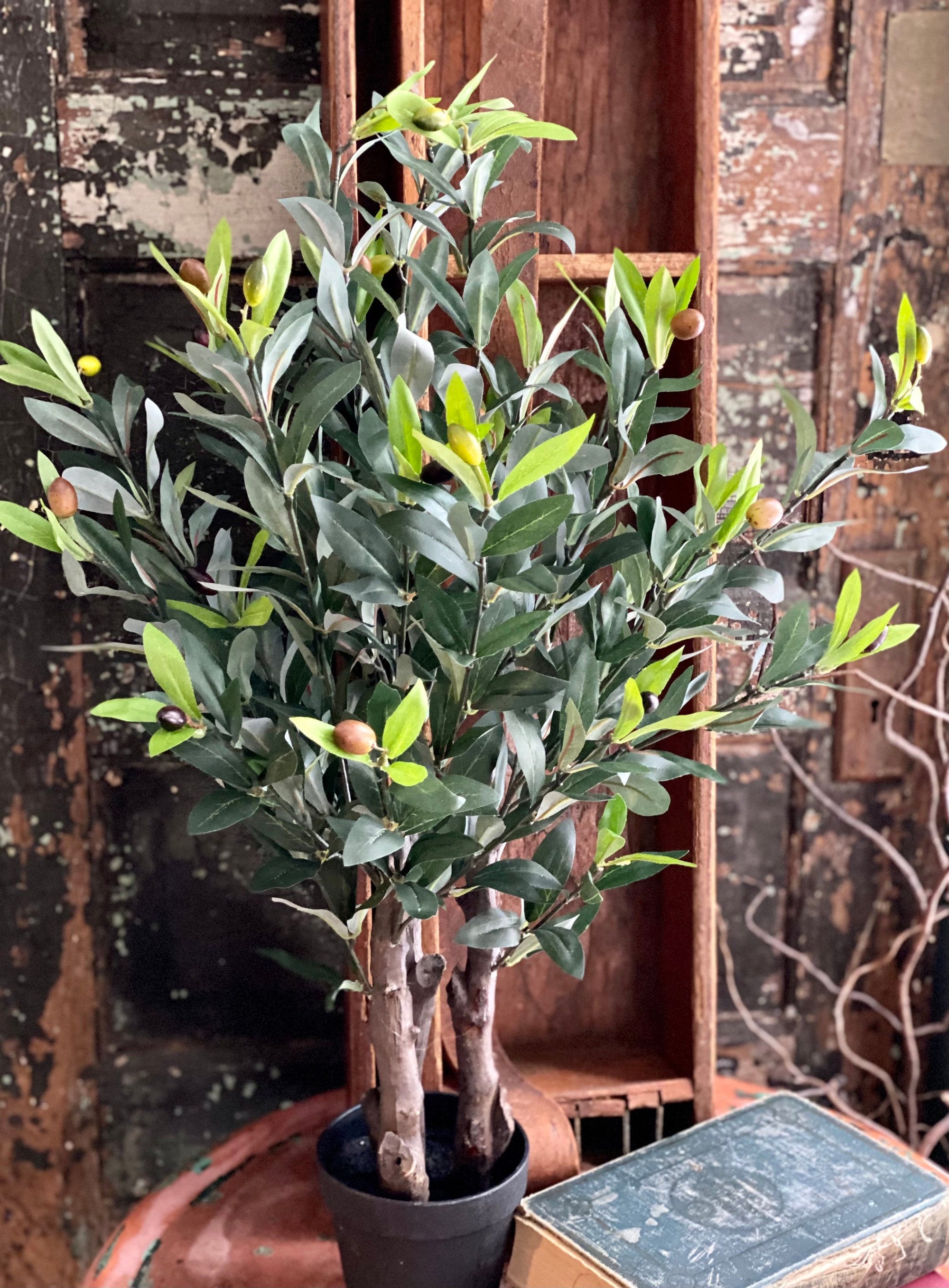 Artificial Silk Faux Olive Tree In Pot 