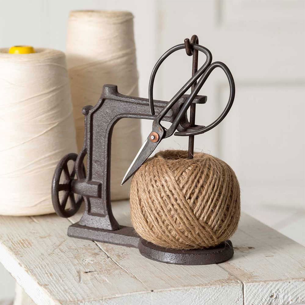 Sewing Machine Twine Holder with Scissors, vintage style sewing machine twine holder, farmhouse decor