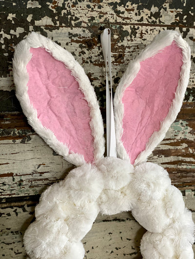 Fluffy Bunny Rabbit Spring Wreath For Front Door, Easter wreath, Cottage decor, farmhouse wreath, shabby chic wreath, Easter bunny