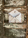 Vintage Style Antiqued White Metal Envelope Wal Pocket, Farmhouse wall decor, Envelope shaped hanging planter