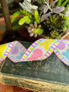 Easter Bunny Multi Color Wired Ribbon 2.5&quot; x 10 YARD ROLL, Easter Ribbon, Peep bunny rabbit  ribbon, Spring ribbon