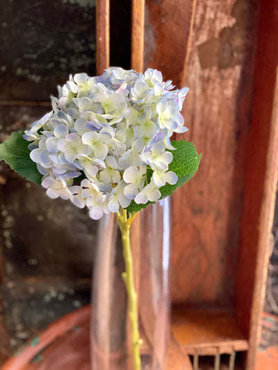 Artificial Large Hydrangea Stem, White or blue hydrangea, Silk flower stem, floral craft supply, wedding flower, wreath making supply