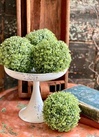 Artificial Creeping Thyme Greenery Ball, farmhouse mantle decor, greenery sphere urn filler, wreath making supply, Craft supply