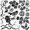 IOD Birds Branches Blossoms Decor Stamp, Stamp for crafts, craft supply, Cottage decor, Card embellishment, French country stamp designs