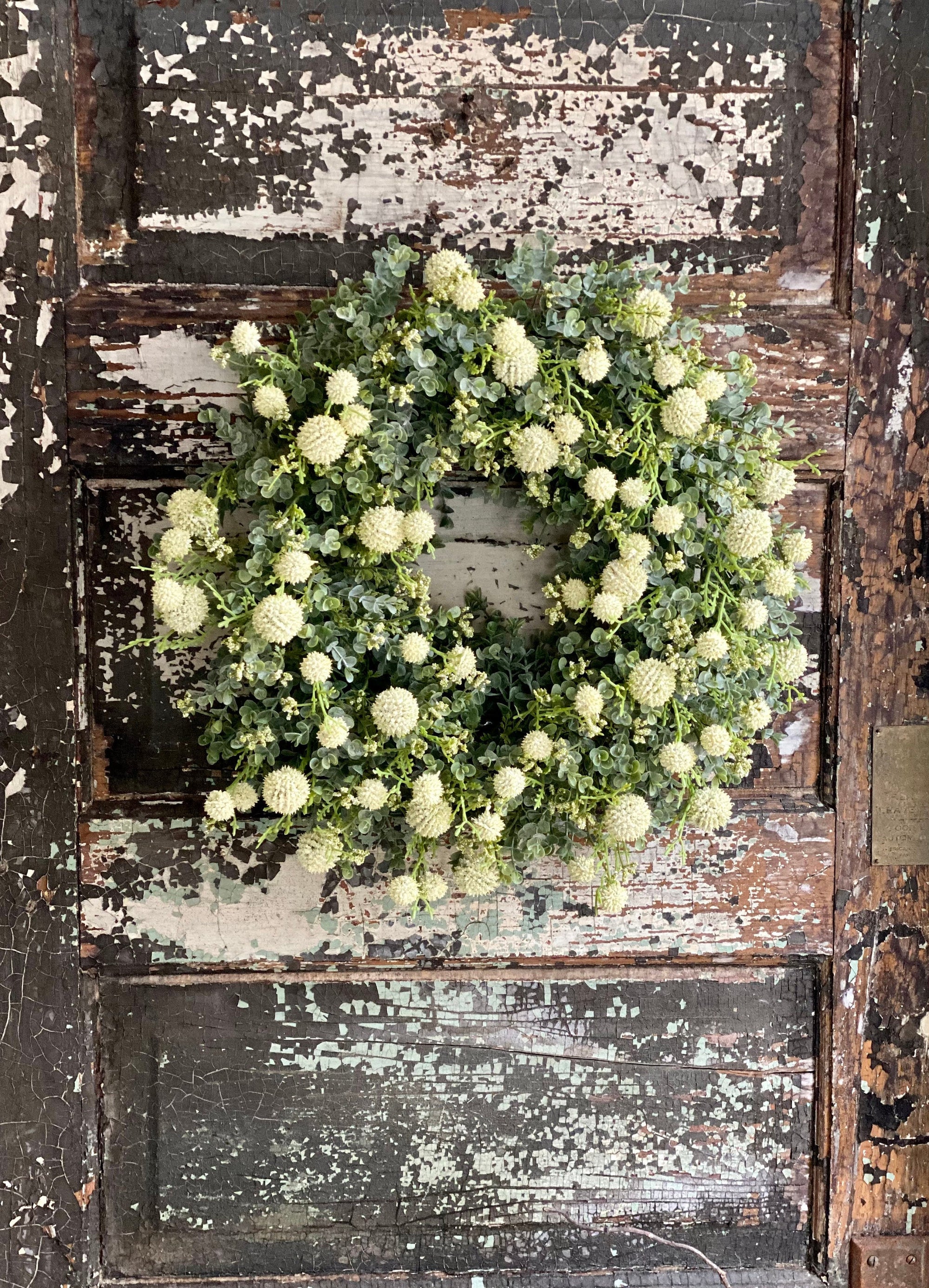 Eucalyptus & White Berry Easter Wreath For Front Door, Spring farmhouse wreath, Mothers day gift, summer wreath, wreath making supply,