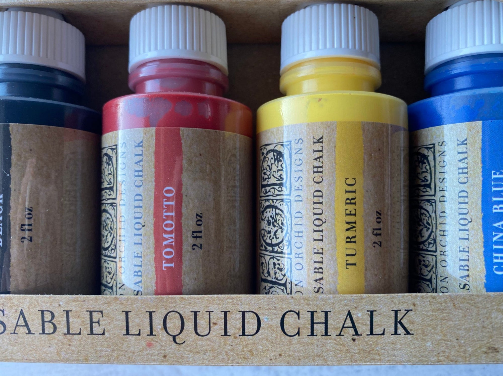 IOD Erasable Liquid Chalk Ink, Multiple colors, Ink for stamp pads, artist ink, craft ink, black, white, blue, red, yellow