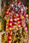 The Cardi Red & Cardinal Check Christmas Tree Topper Bow