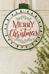 Vintage Style Metal Merry Christmas Ornament Sign~farmhouse Christmas decor~Xmas decor~ornament sign~wreath attachment