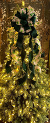 The Lorna Emerald Green Velvet Christmas Tree Topper Bow