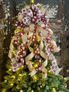 The Shirley Cream RedBlack & Gold Christmas Tree Topper Bow