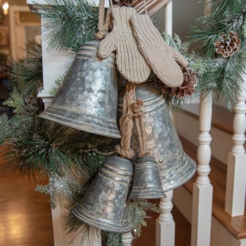 Christmas Bells, Large Galvanized Bells, Christmas Galvanized Decor, Rustic  Christmas, Silver Bells Christmas Decorations Christmas Tree Ornaments