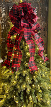 The Helena Buffalo Check Christmas Tree Topper Bow